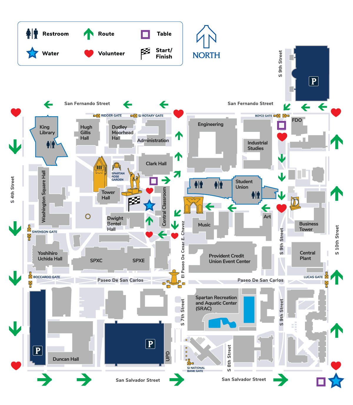 course map thumbnail Legacy Run course map showing the running path around campus.
