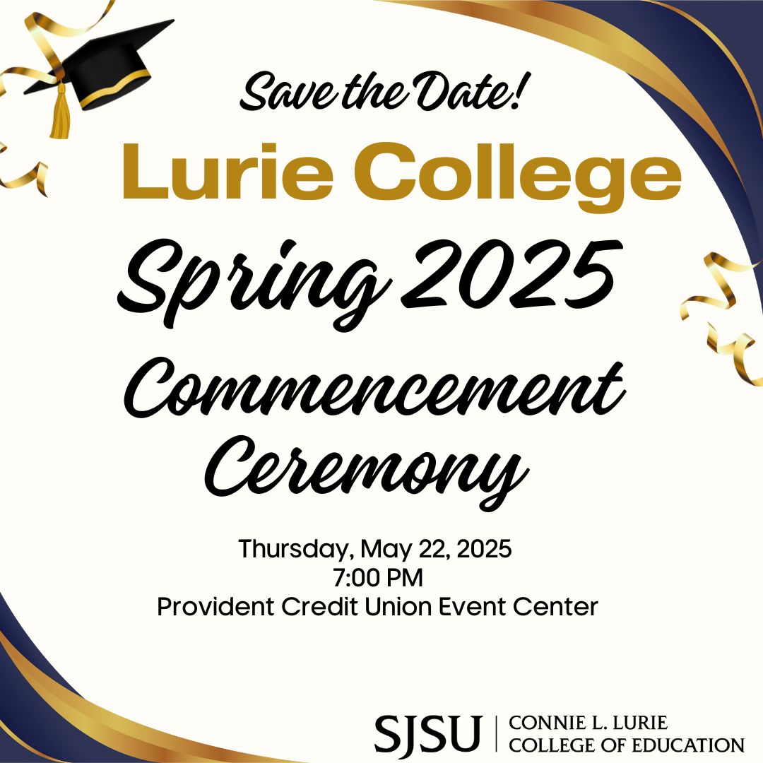 save the date for lurie college spring 2025 commencement on thursday may 22nd 2025 at 7pm